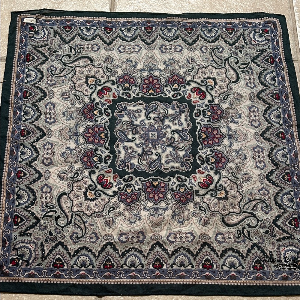 Vintage Christian Dior  Paisley Patterned Handkerchief